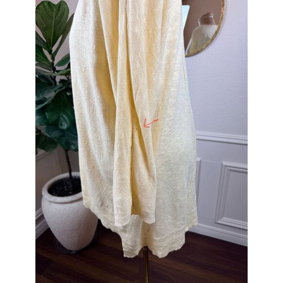 Eileen Fisher Organic Linen/Cotton Slub Knit Sweater – Soft Yellow – Size Large - Picture 8 of 15